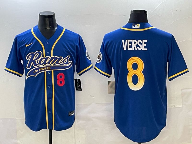 Men Los Angeles Rams #8 Verse Blue Joint Name Nike 2025 Limited NFL Jersey style 03